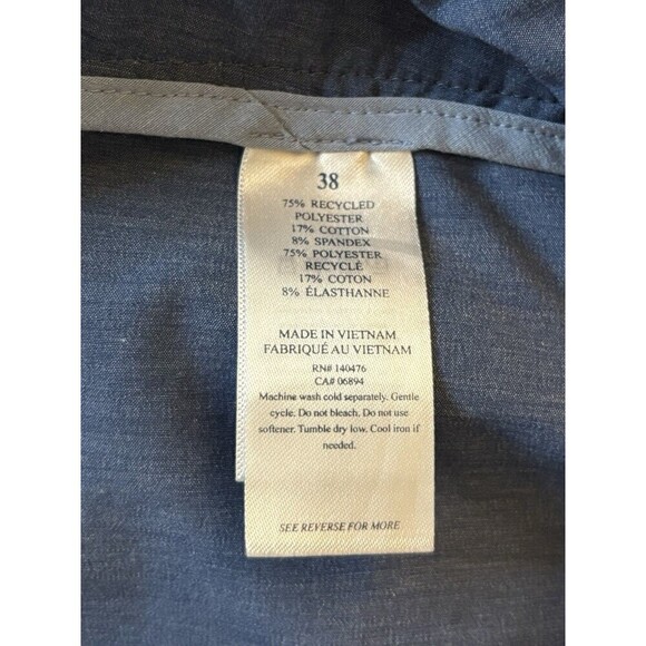 FAHERTY All Day Shorts Men's 38 Blue Polyester Cotton Hybrid Casual 9" Inseam - Picture 3 of 11